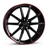 Borbet LX18 Black Glossy Rim Red 8x18 5/108 ET45 N72.6