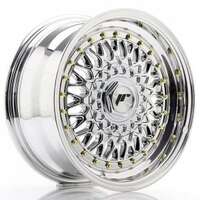 Japan racing JR9 Silver Machined LIP With Rivet Gold 10x17 4/100 ET20 N74.1